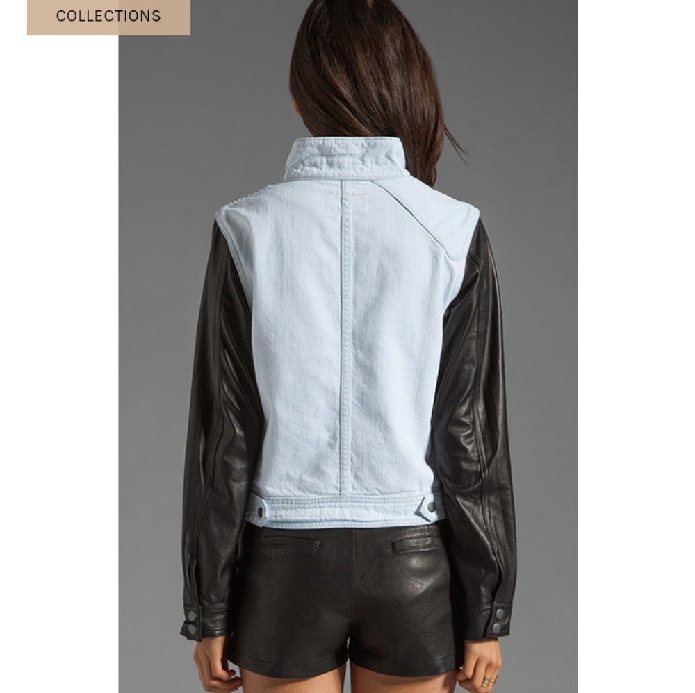NWOT Rag & bone bleach out leather moto jacket - Picture 3 of 16